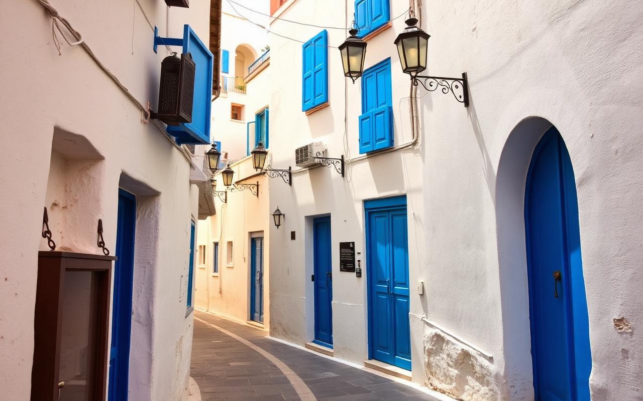 Calle tradicional de Tetuán para guía cercana